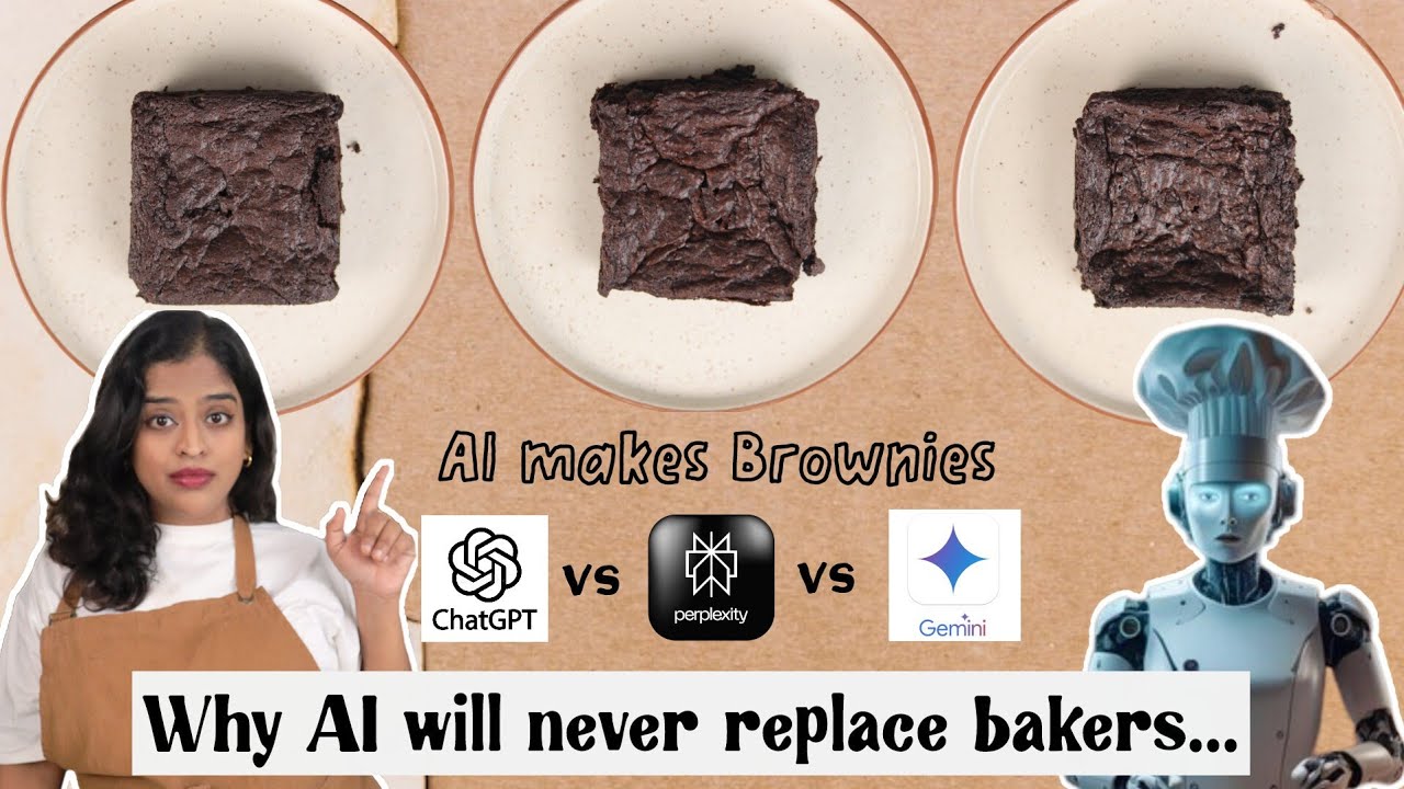 I tested 3 AI eggless brownie recipes and... I am not worried at all Gemini vs chatgpt vs perplexity