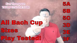 Video thumbnail for Trumpet Bach Mouthpiece Lesson Review: 5A,5B,5C,3D,3E,3F  All Bach Cup Versions currently available by Fast Results Trumpet Courses!