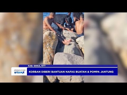 PERSONEL POLRES SIKKA SELAMATKAN ANAK TENGGELAM