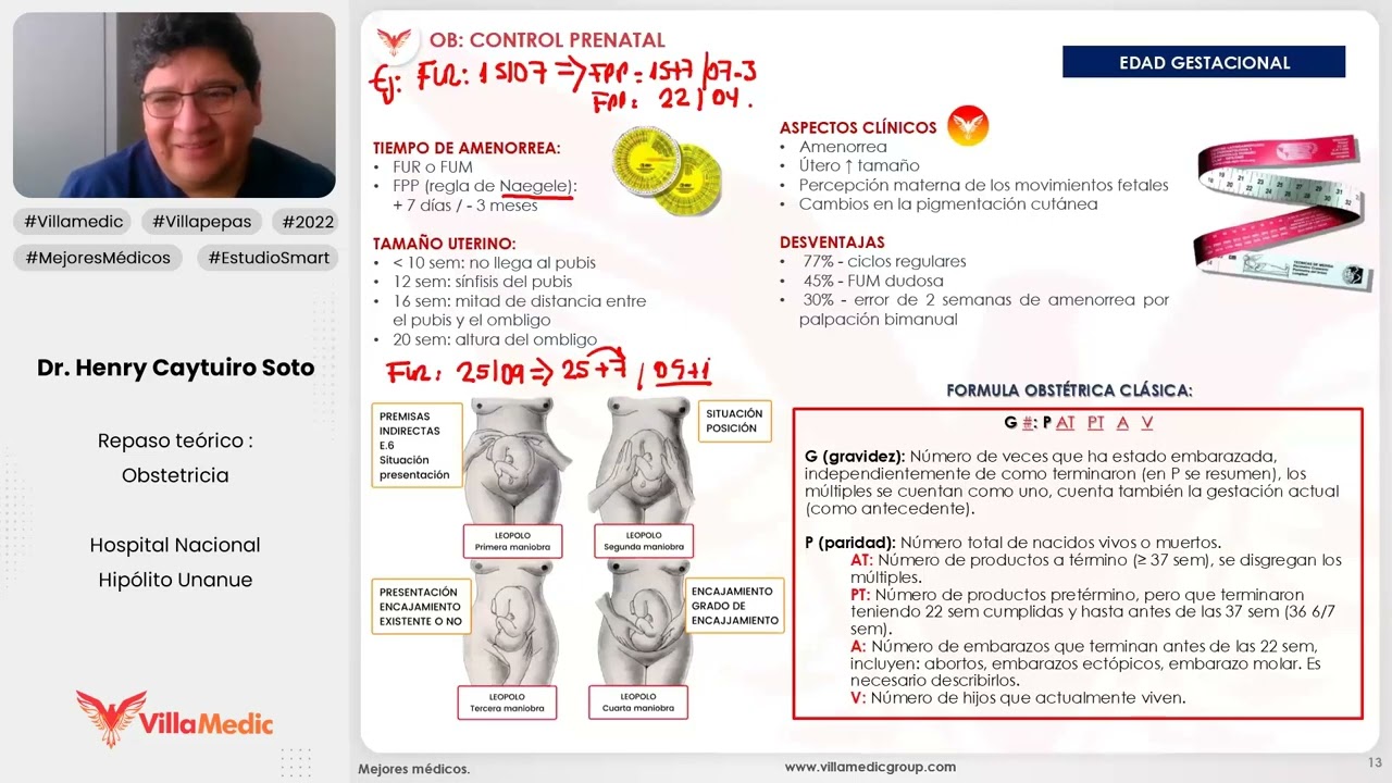 CONTROL PRENATAL - OBSTETRICIA - VILLAMEDIC