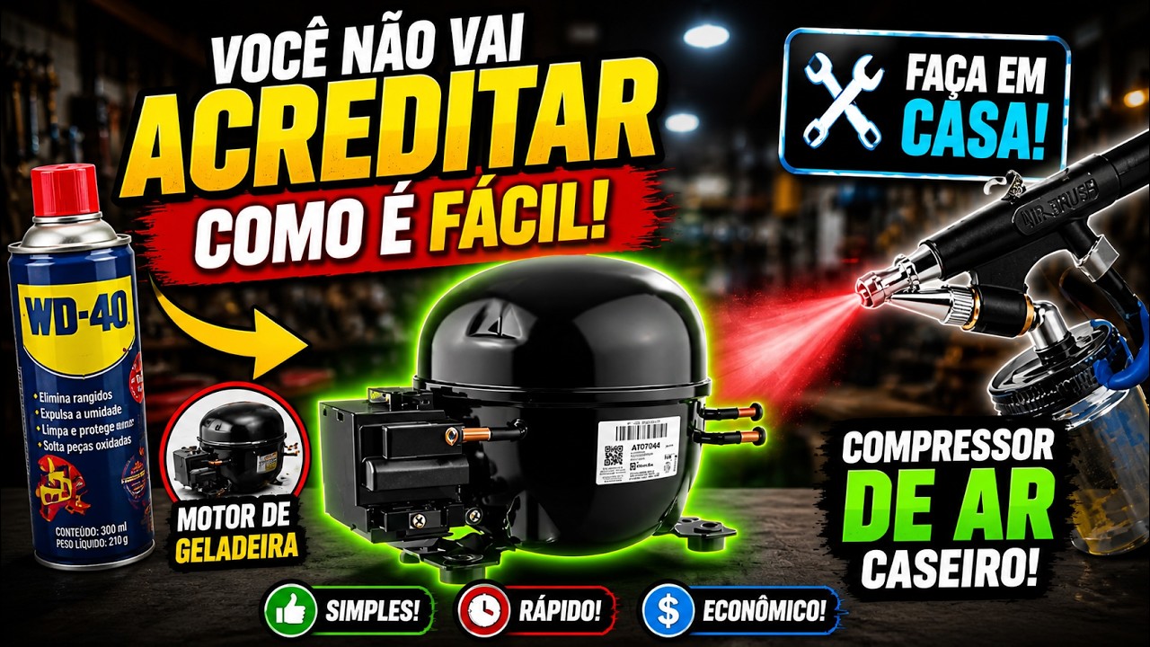 Como Fazer um Compressor de Ar Direto de Motor de Geladeira