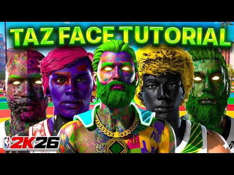 TAZ FACE TUTORIAL AFTER PATCH 2 NBA 2K26 - ANY COLOR , COMPY AND DRIPPY FACESCAN