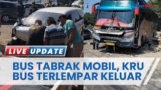 Bus Sumber Selamat Vs Toyota Avanza di Jalan Solo-Jogja, Kru Bus Terlempar Keluar hingga Lalin Macet