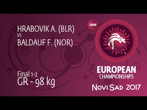 GOLD GR - 98 kg: F. BALDAUF (NOR) df. A. HRABOVIK (BLR), 2-1