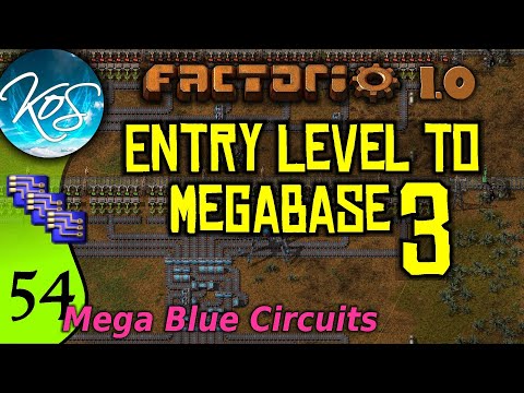 Factorio 1.0 Entry Level to Megabase 3, Ep 54: MEGA BLUE CIRCUITS - (Processing Units), Tutorial