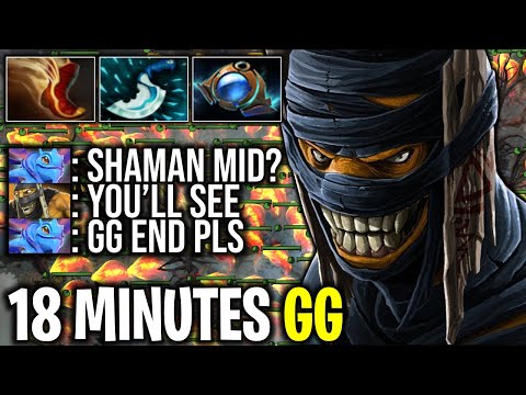 18 MINUTES GG WTF NEW META SHADOW SHAMAN MID NON STOP PUSH ALL LANE | DOTA 2