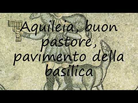 How to say Aquileia, buon pastore, pavimento della basilica in English?