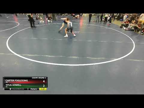 106 Lbs Champ. Round 2 - Carter Foglesong, MO Vs Titus Howell, TX 9b37