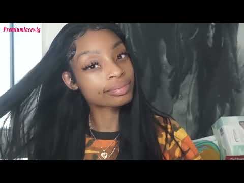 Light Yaki Straight Malaysian Virgin Human Full Lace Wig WIith Baby Hair Color 1