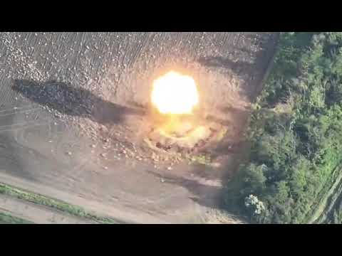 Ukraine - 10.06.2023. Russian BM-21 Grad Position Directly Hit With Himars Tungsten Missile.
