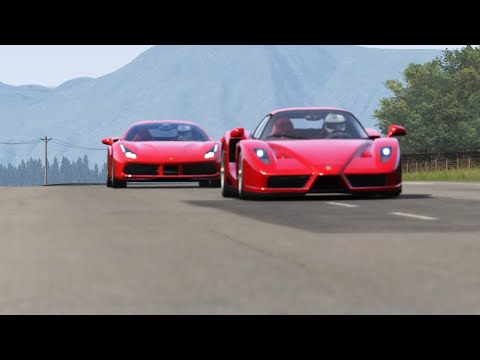 Ferrari 488 GTB vs Ferrari Enzo at Highlands