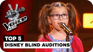 TOP 5 DISNEY BLIND AUDITIONS | The Voice Kids