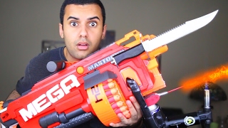MOST DANGEROUS TOY OF ALL TIME 3.0!! (EXTREME NERF GUN / ZING BOW EDITION!!) FLAMETHROWER & BAYONET