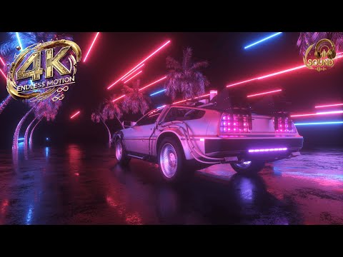 DeLorean Neon Drive – 10 Hour 4K 80s Synthwave Retro Loop