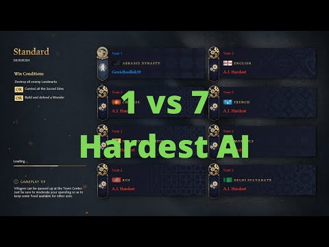 AoE4 Hardest AI 1v7: Abbasids vs Every Other Civ