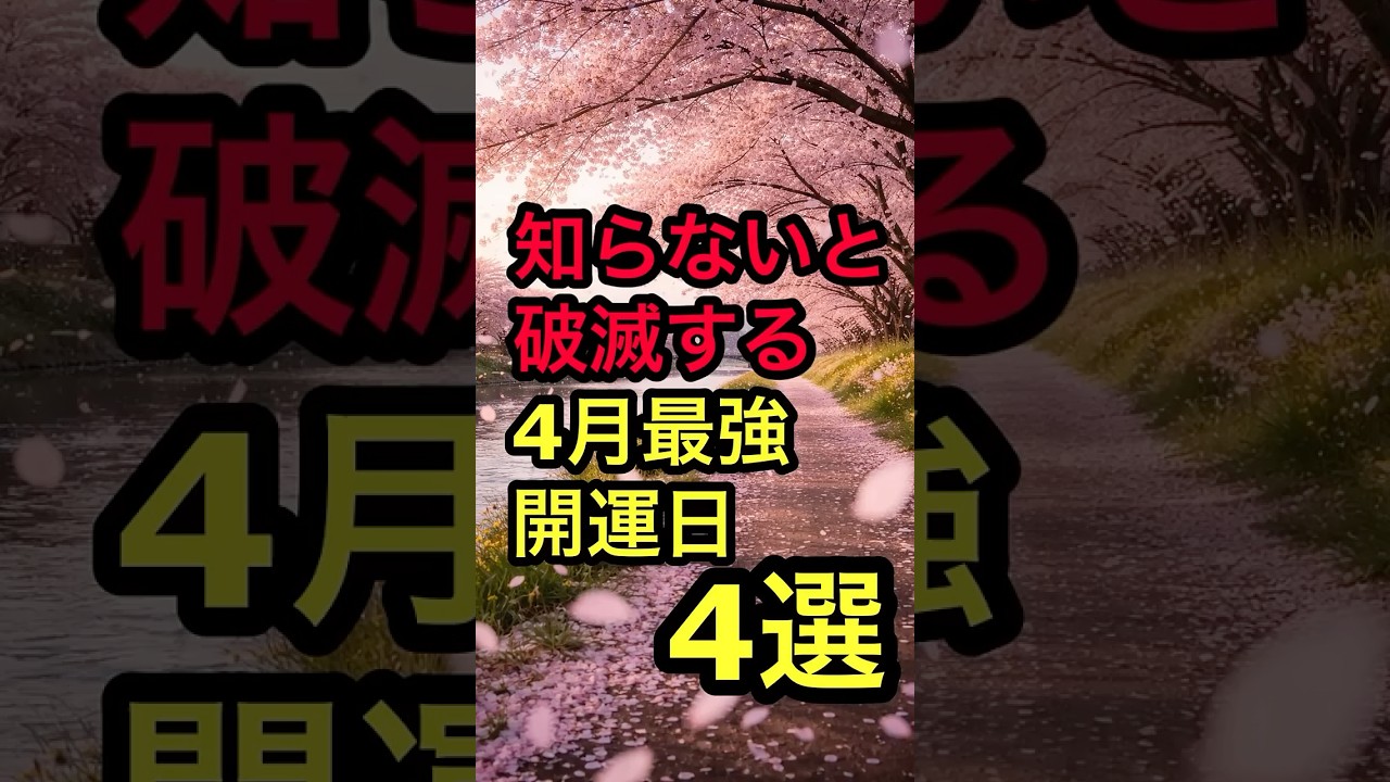 知らないと破滅する4月最強開運日4選  #神社 #願い事 #開運 #運気アップ #人生 #雑学 #スピリチュアル #金運  #占い #豆知識  #風水 #お金  #運勢 #開運日