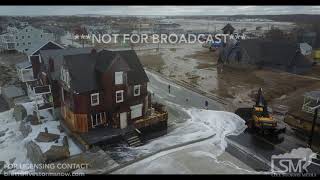 3-6-2018 Marshfield, Ma huge waves, high tide causing flooding on broken seawall drone