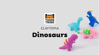 Tiger Tribe Claytopia - plastelina (16 barev), dekorace a scenérie - Dinosauři