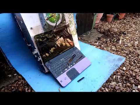 Crossbow Pistol vs  laptop; broadhead vs standard bolts.
