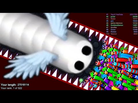 Slither.io A.I ANGEL vs Tiny Pro Snakes - Epic Skin Slitherio Vip Gameplay - World Record