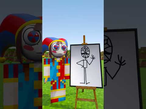HELP Pomni Draw Spiderman VS Jax (Bones - Imagine Dragons) #pomni #minecraft #animation