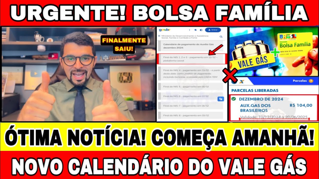 ÓTIMA NOTÍCIA! SAIU O NOVO CALENDÁRIO DO AUXÍLIO GÁS DEZEMBRO! VEJA QUANDO E ONDE VOCÊ RECEBE!