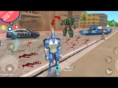 Rope Hero: Vice Town 6.3 (Rope Hero with Electric Wave Hand) Skeleton on Roads - Android Gameplay HD