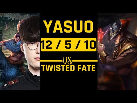 Faker - Yasuo vs Twisted fate MID | Yasuo Gameplay