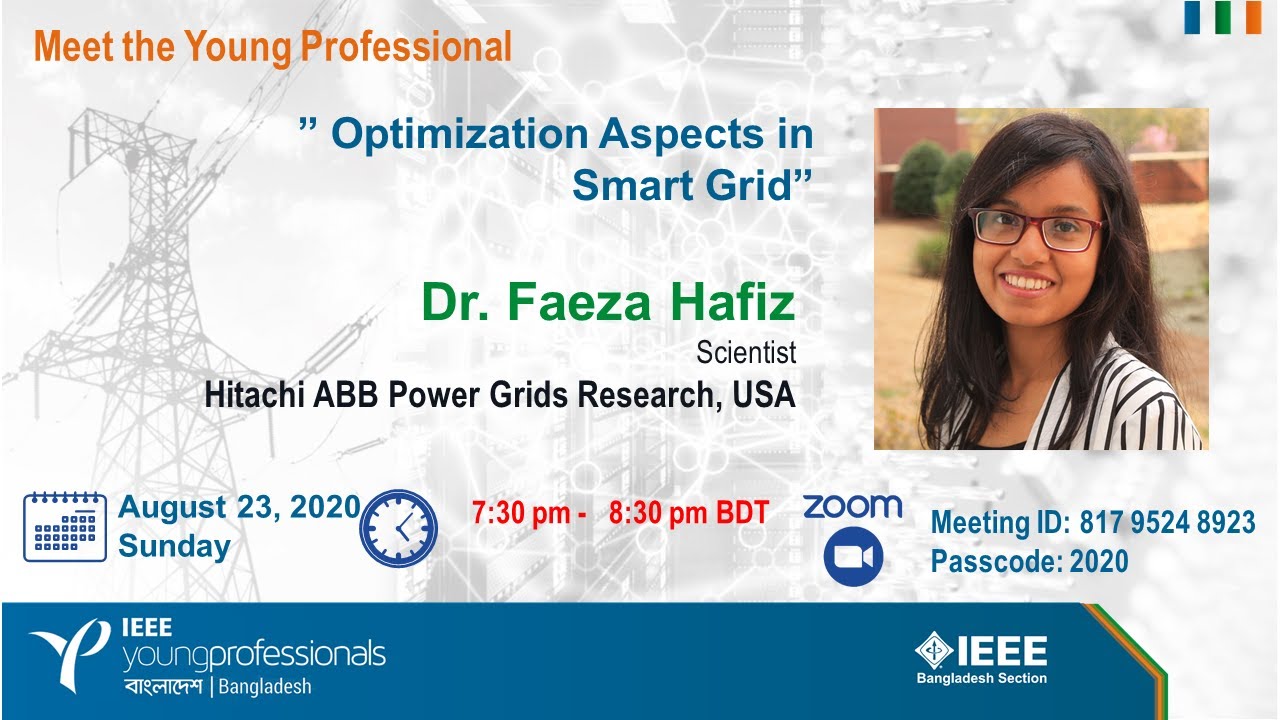 ”Optimization Aspects in Smart Grid” - Meet the YP: Dr. Faeza Hafiz