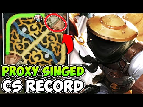 I BROKE THE CS RECORD WITH PROXY SINGED! (300 CS AT 25 MINUTES) - League of Legends