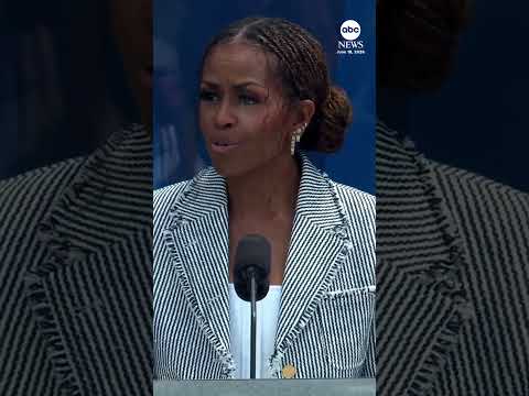 Michelle Obama pays tribute to Barack at opening of presidential center