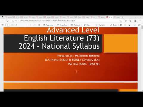 ENGLISH LITERATURE | 2024 A/L | REHANA RASHEED