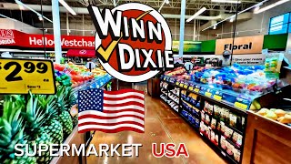 Food Prices in USA || Winn-Dixie, Florida, American supermarket tour, grocery shopping USA Travel