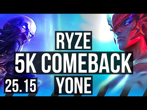 RYZE vs YONE (MID) | Comeback, 5/3/14 | KR Master | 25.15