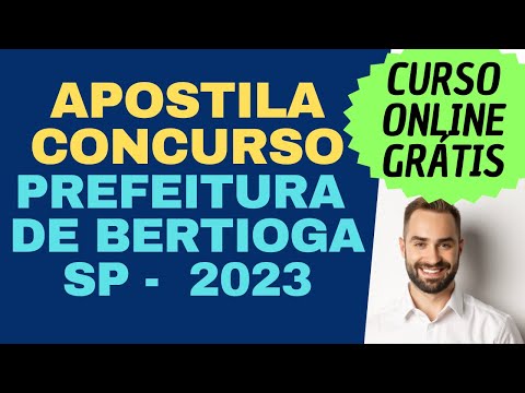 Apostila Concurso Prefeitura de Bertioga SP 2023 Grátis Curso Online