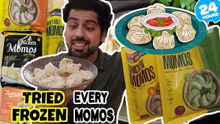 I tried every FROZEN MOMO from the SUPERMARKET || Super Yummy Challenge || 24 Hours