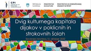 Posnetek zaslona Pozdravna nagovora: mag Janez Damjan (CPI) in Ženja Leiler (Slovenska kinoteka)