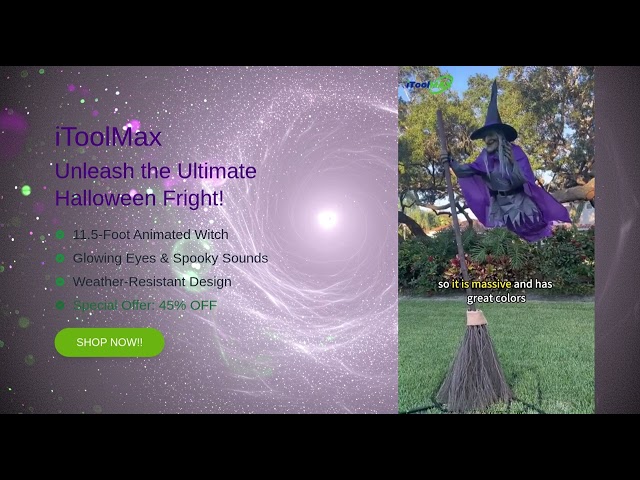 Vídeo relacionado con Decoración De Voladora - Jardín De Halloween Garden Flying Witch | Prop Animatronics Hovering Witches Artículos De Tema De Horror Adecuados para Decoración Jardín, Setup Haunted House &