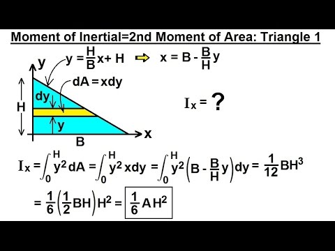 Mechanical Engineering: Ch 12: Moment of Inertia (41 of 97)  = 2nd Moment of Area: Triangle 1/3