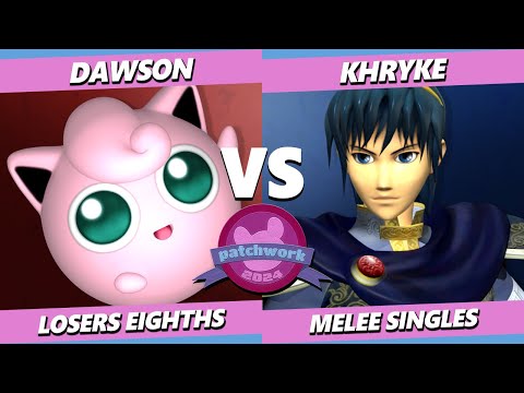 Patchwork 2024 TOP 8 - Dawson (Jigglypuff) Vs. Khryke (Marth) Smash Melee - SSBM