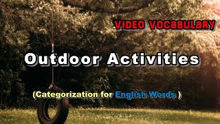 outdoor activities English words - Basic Category picture vocabulary f