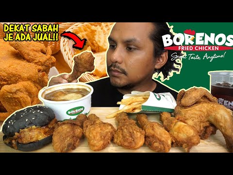 ayam goreng kebanggaan penduduk sabah (mukbang malásia) BORENOS FRIED CHICKEN