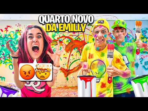 DESTRUÍMOS O QUARTO NOVO DA EMILLY VICK COM TINTA *ela surtou