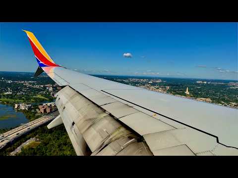 [4K] – Full Flight – Southwest Airlines – Boeing 737-7H4 – MCI-DCA – N267WN – WN1638 – IFS 1106