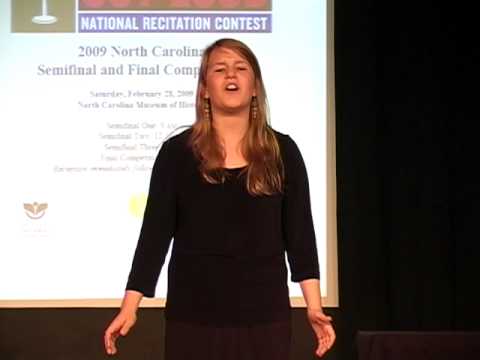 NC Poetry Out Loud 2009 - "I Go Back to May 1937" by Sharon Olds