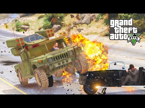 GTA 5 M1097 Avenger Car Crashes Police Chase Destruction Compilation - Car Crashes