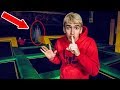 EXPLORING TRAMPOLINE PARK AT NIGHT