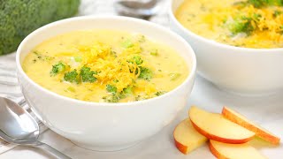 Broccoli & Cheddar Soup | Quick + Healthy Fall Comfort Foods