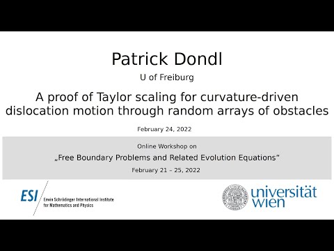 Patrick Dondl - A proof of Taylor scaling for curvature-driven dislocation motion