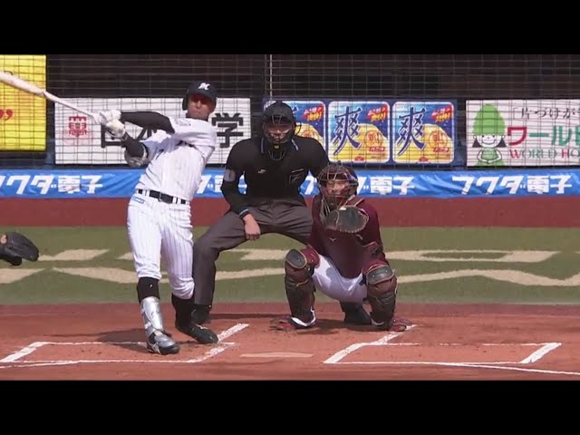 【1回裏】挨拶代わりの一発!! マリーンズ・福田の先頭打者ホームラン!!